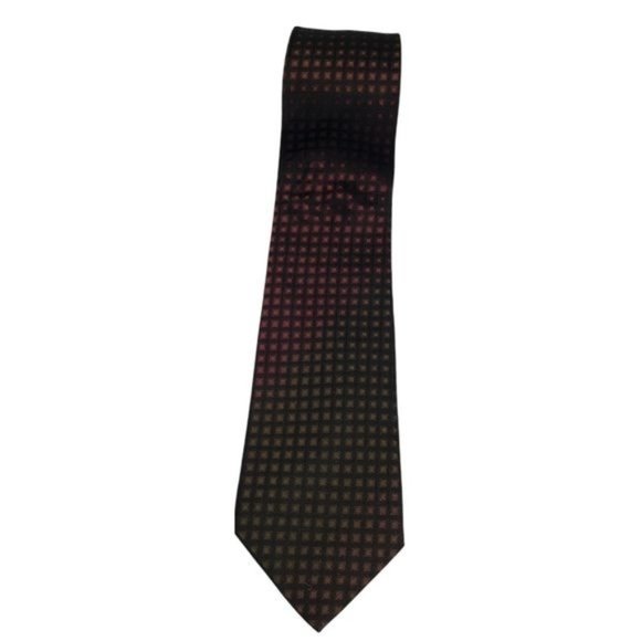 ALFANI Silk Black Colorblock Necktie - Picture 2 of 7